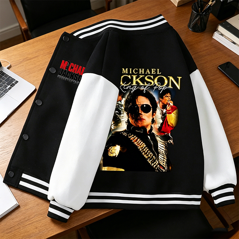 Mens Fashion Jumpers - Michael Jackson Adult Baseball Jacket King