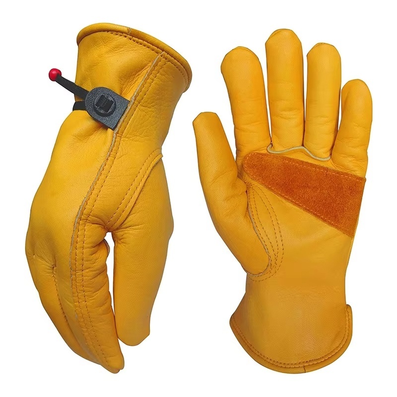 Driving Gloves Leather - 1 Pair Cowhide Heavy Duty Security