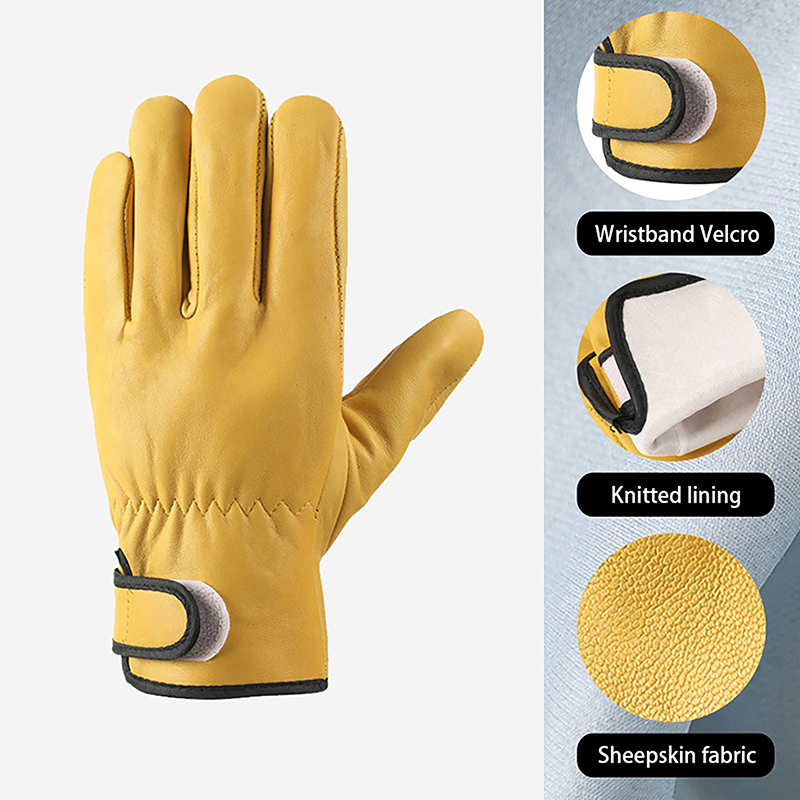Driving Gloves Leather - Work Gloves Sheepskin Leather Workers Work