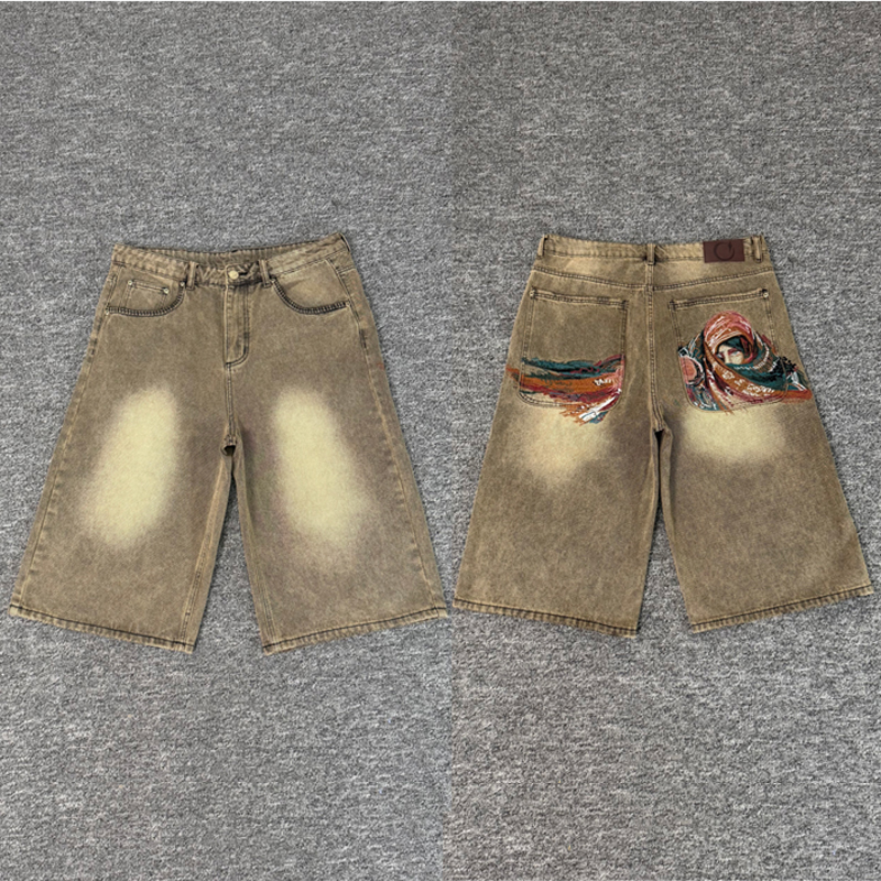 Men'S Fashion Jeans - Retro Casual Masked Goddess Embroidered Pants