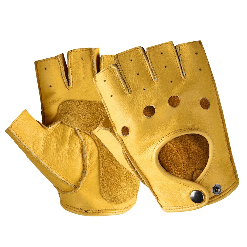 Driving Gloves Leather - Unisex Breathable Half Finger Faux Leather