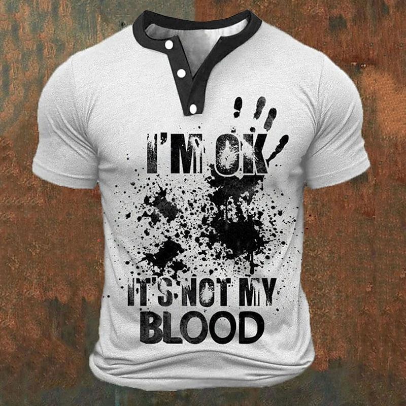Mens Fashion Ideas - Funny 3D Letter Print Men's Henley
