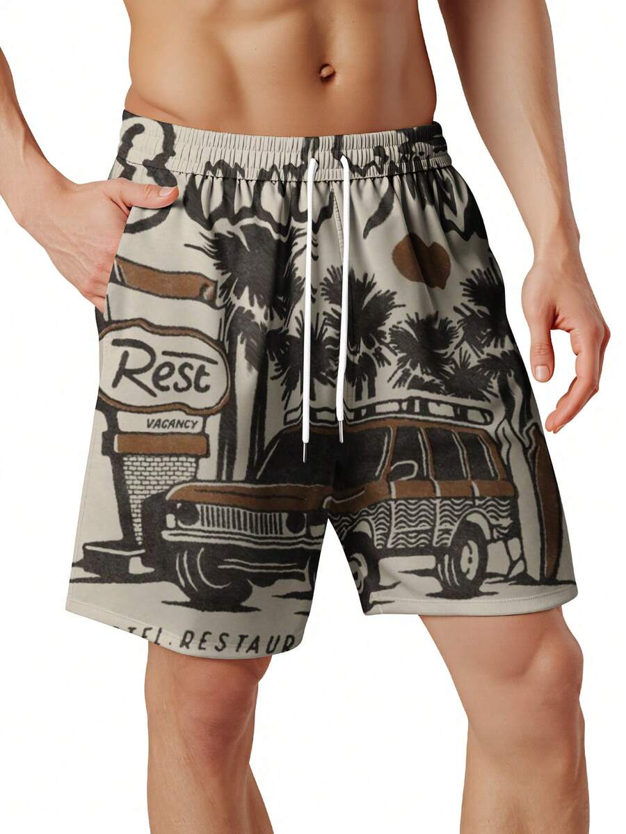 Mens Beach Trip Print Board Sh – обзор и цена Swim Trunk Shorts