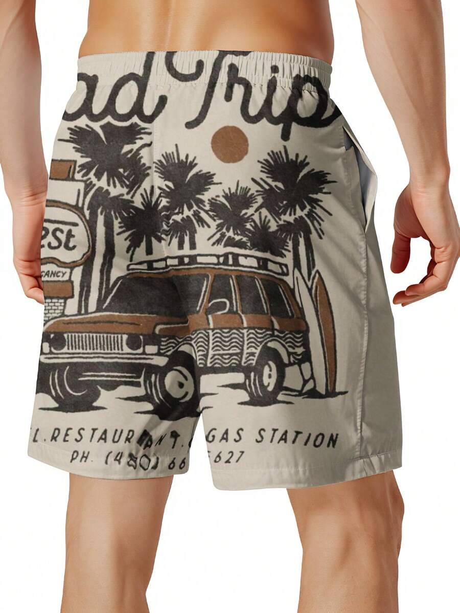Mens Beach Trip Print Board Sh – обзор и цена Swim Trunk Shorts