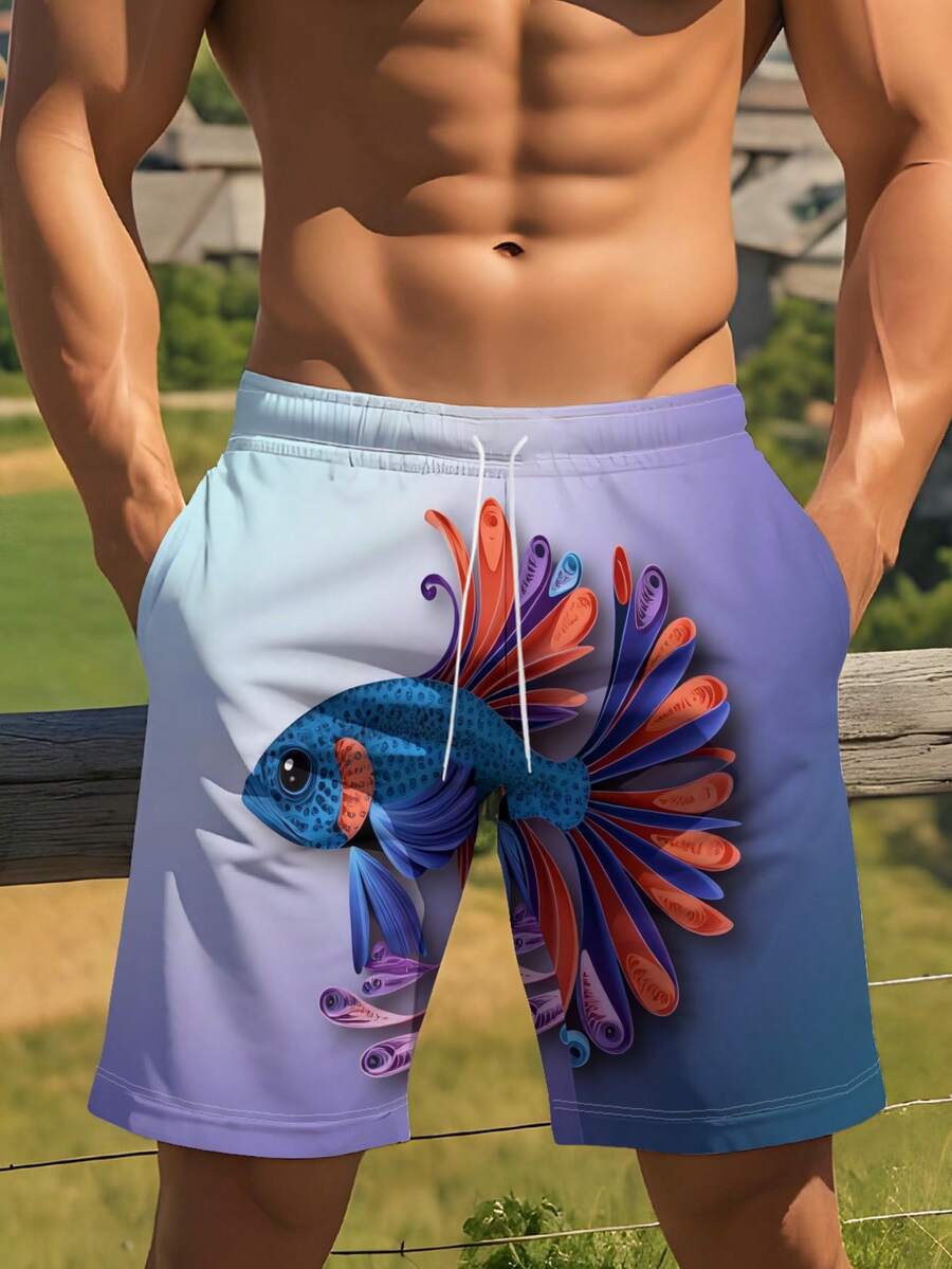 Gradient Purple Blue Swim Trun – обзор и цена Swim Trunk Shorts