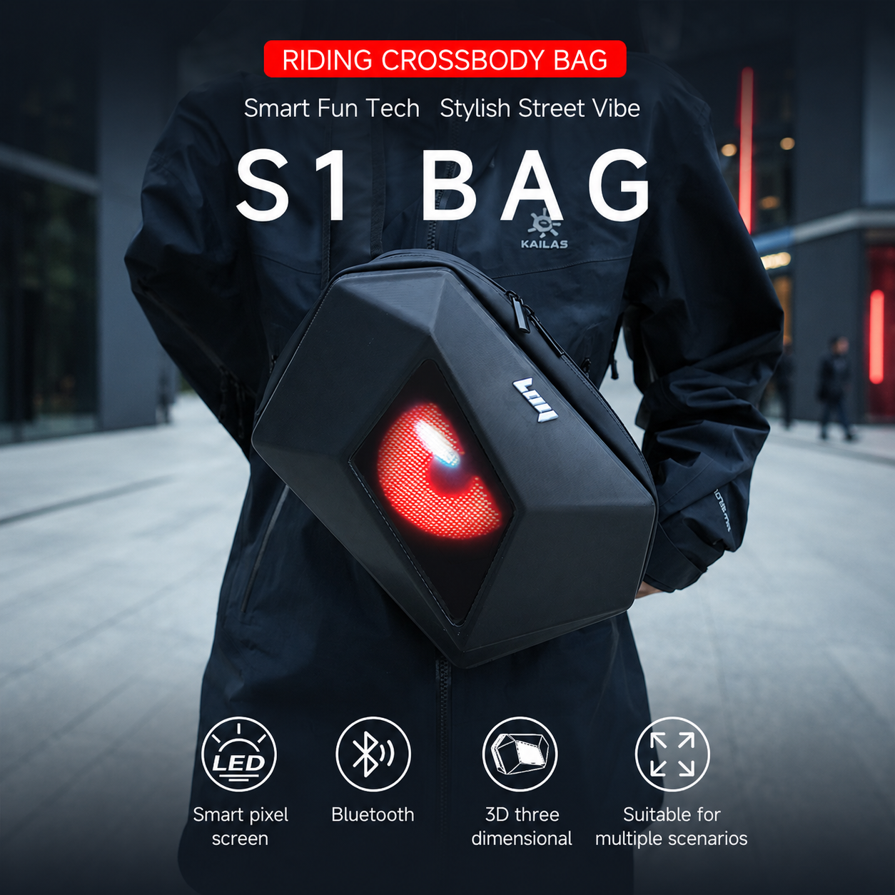 LED Smart Display Chest Bag Wa – обзор и цена Fashion Harness Men