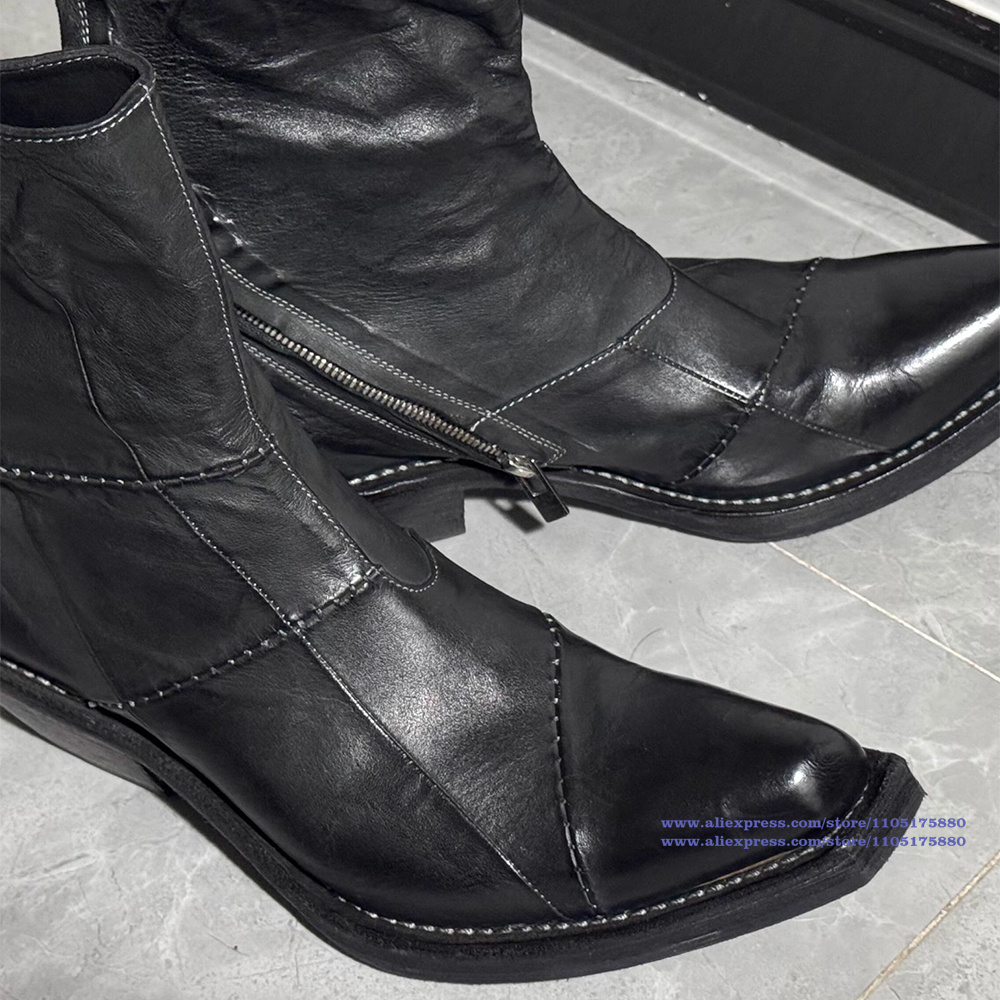 Black Leather Men's Boots Poin – обзор и цена Chelsea Boots Men