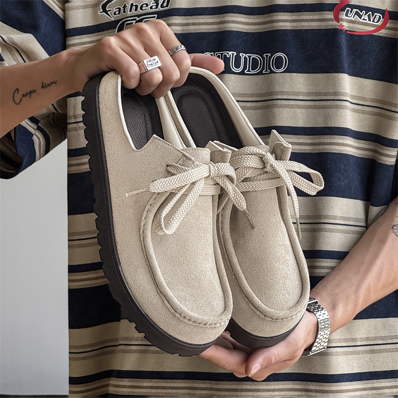 Fashion Men Half Slippers Sued – обзор и цена Suede Loafers Men