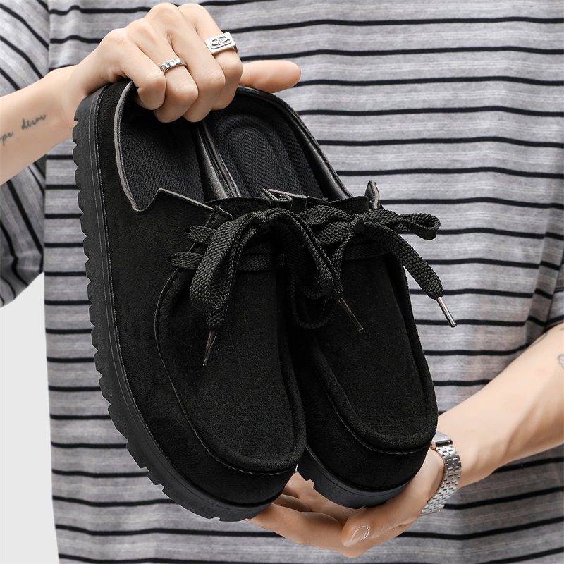 Fashion Men Half Slippers Sued – обзор и цена Suede Loafers Men