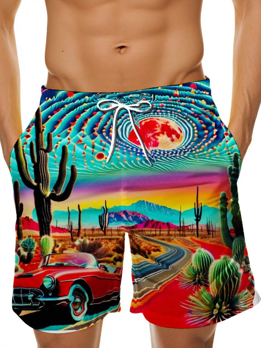 Mens Desert Scene Swim Trunks  – обзор и цена Swim Trunk Shorts