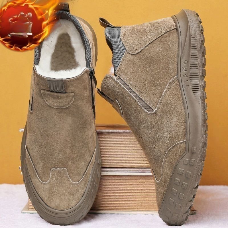 Winter Men's Shoes Plush Warm  – обзор и цена Suede Loafers Men
