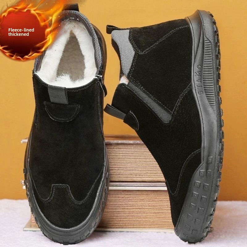 Winter Men's Shoes Plush Warm  – обзор и цена Suede Loafers Men