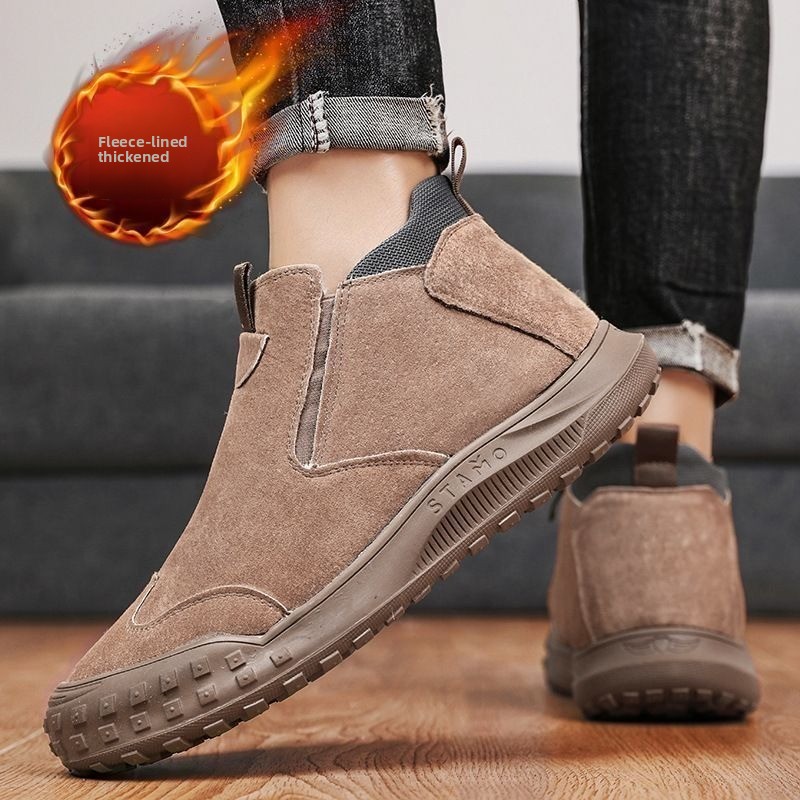 Winter Men's Shoes Plush Warm  – обзор и цена Suede Loafers Men