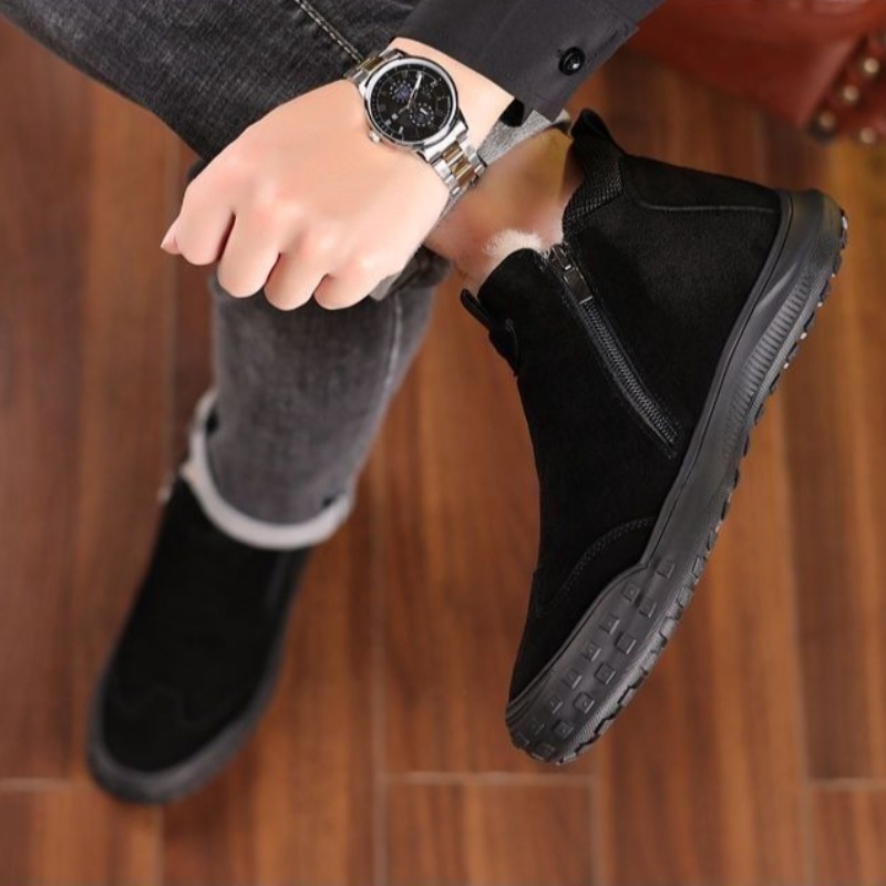 Winter Men's Shoes Plush Warm  – обзор и цена Suede Loafers Men