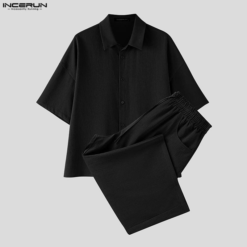 INCERUN Men's Sets Solid Lapel – обзор и цена Men'S Fashion Pants