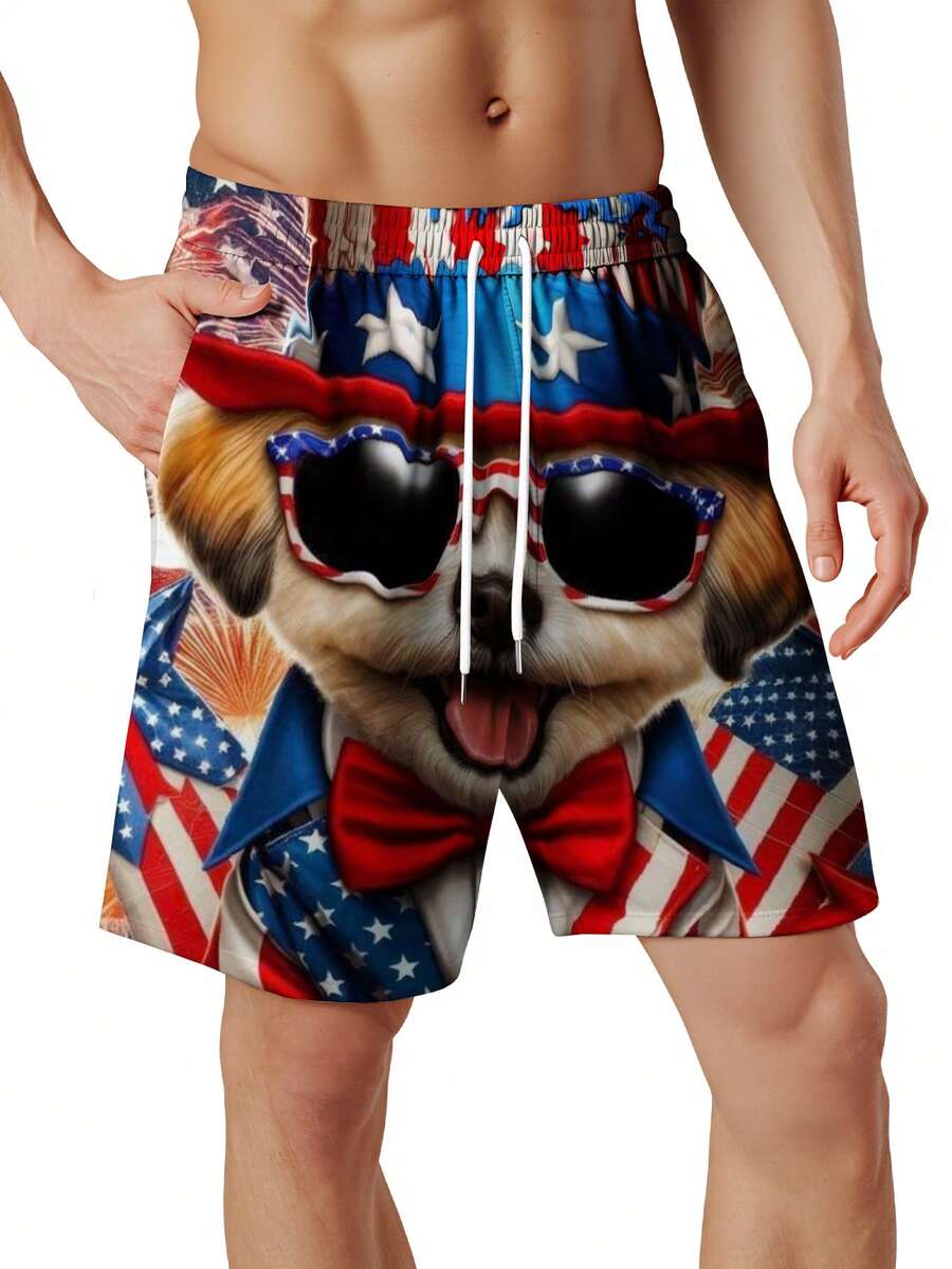 Patriotic Dog American Flag Pr – обзор и цена Swim Trunk Shorts