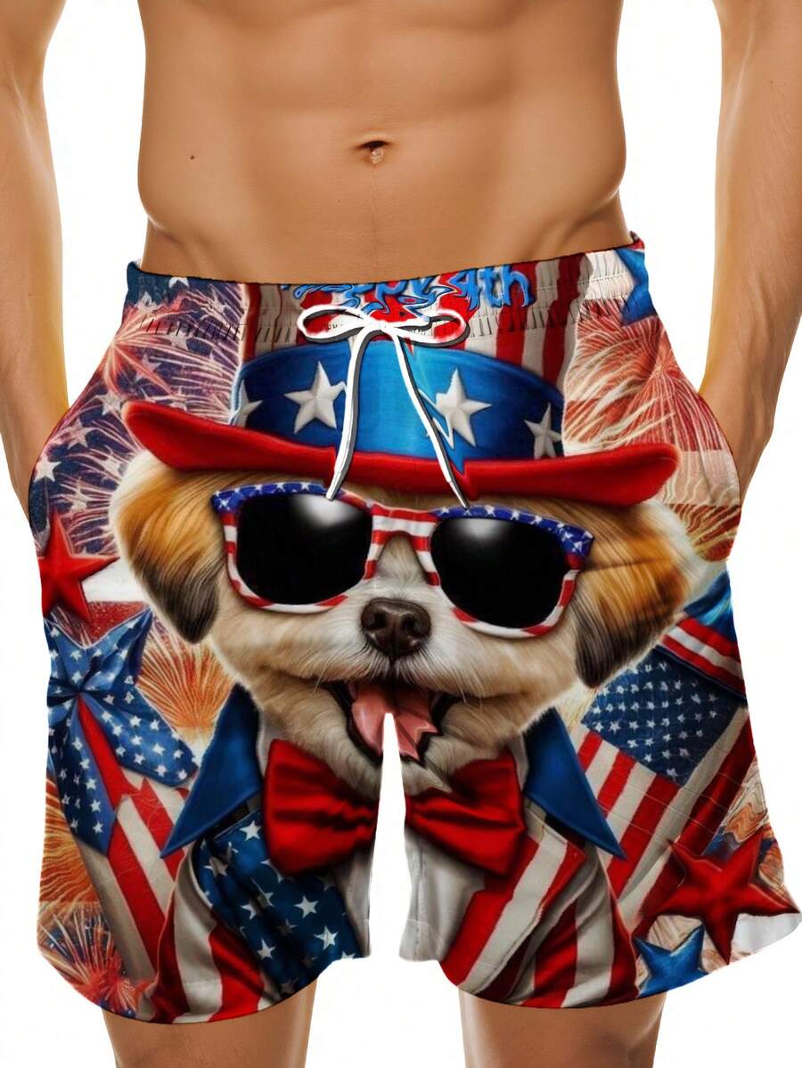 Patriotic Dog American Flag Pr – обзор и цена Swim Trunk Shorts