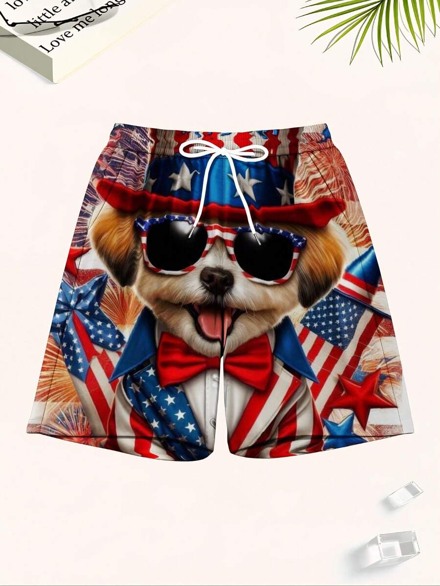 Patriotic Dog American Flag Pr – обзор и цена Swim Trunk Shorts