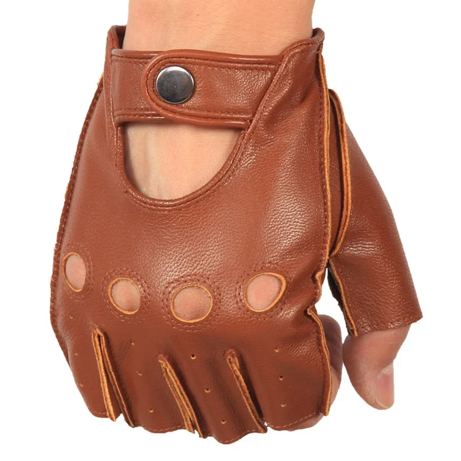 Men Vintage Leather Fingerless – обзор и цена Driving Gloves Leather