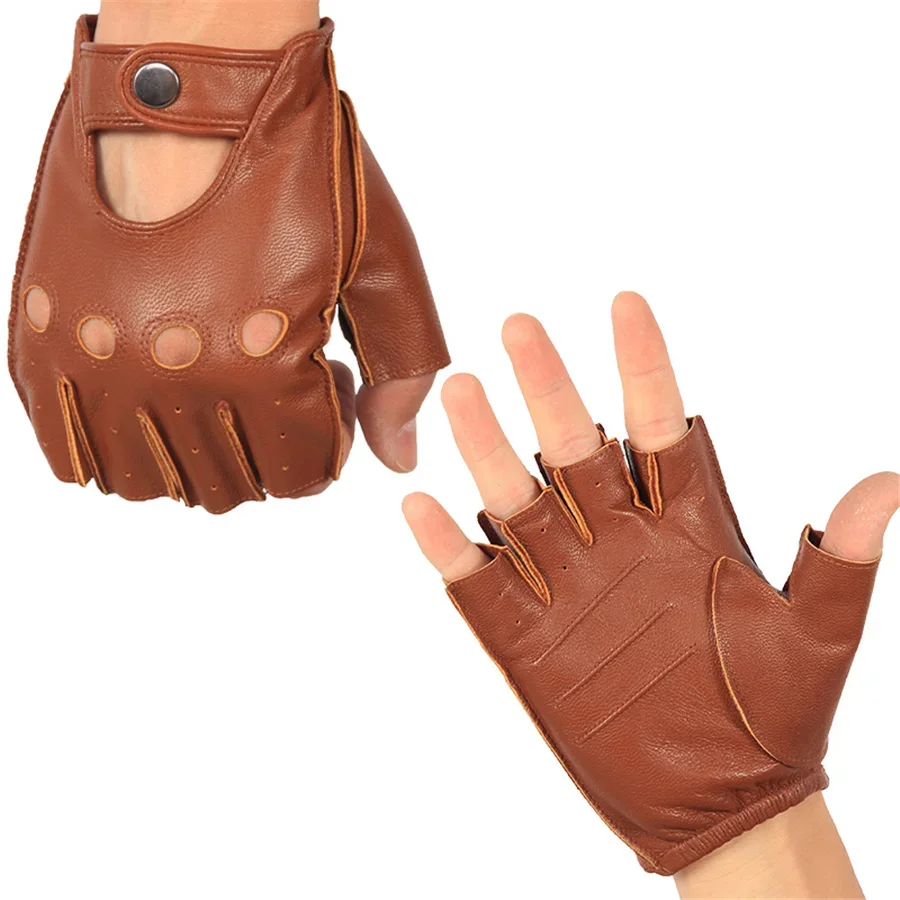 Men Vintage Leather Fingerless – обзор и цена Driving Gloves Leather