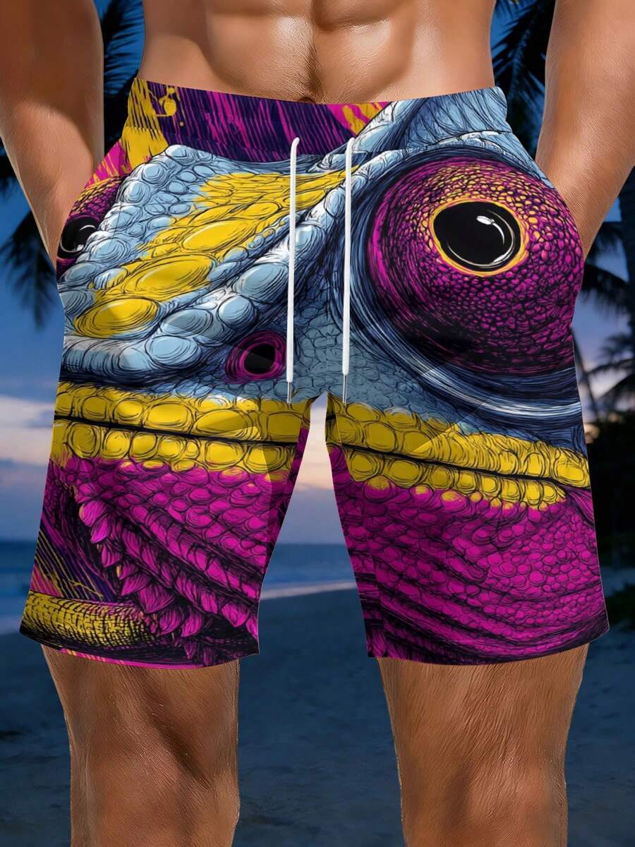 Mens Vibrant Chameleon Scale P – обзор и цена Swim Trunk Shorts