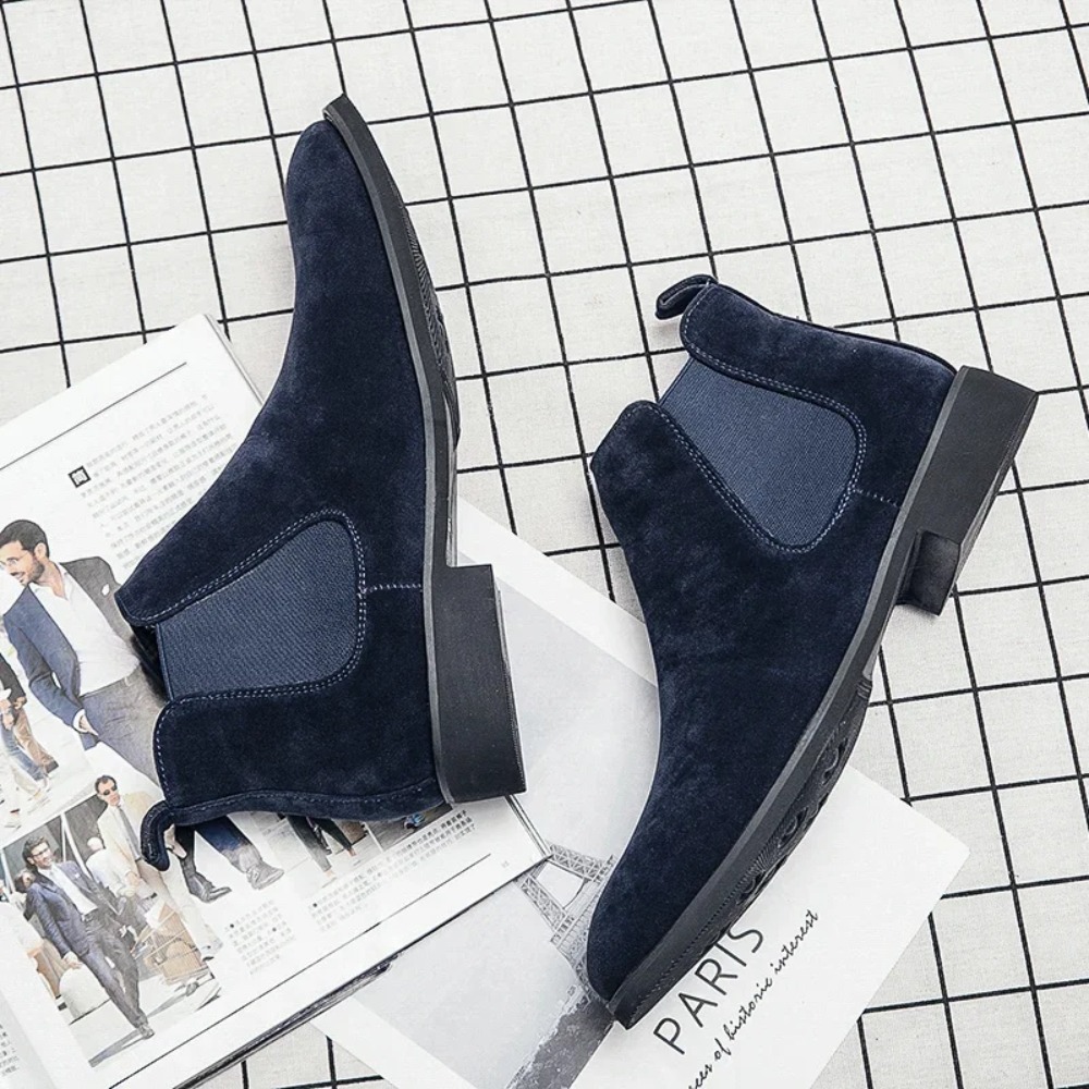 Chelsea Boots Men Blue Faux Su – обзор и цена Mens Fashion Modern