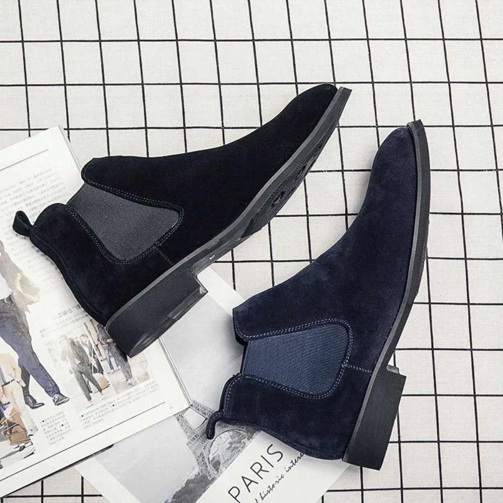 Chelsea Boots Men Blue Faux Su – обзор и цена Mens Fashion Modern