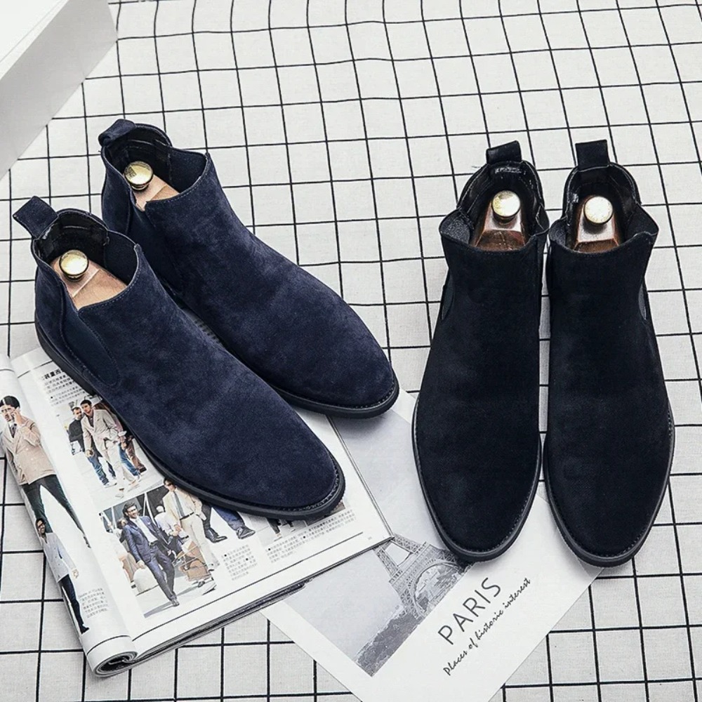 Chelsea Boots Men Blue Faux Su – обзор и цена Mens Fashion Modern