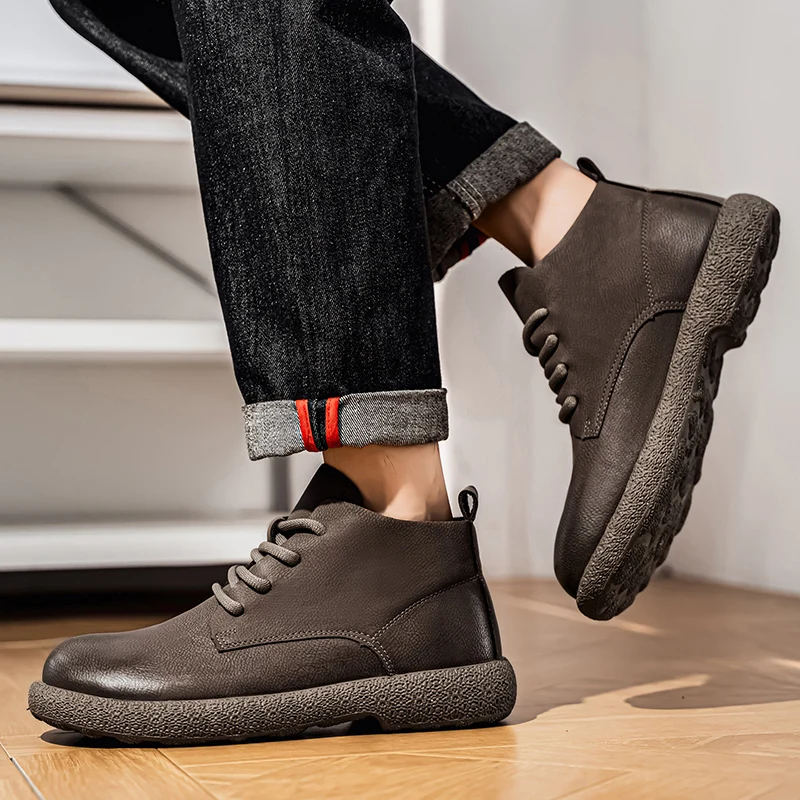 Men Ankle Boots Brown Short Bo – обзор и цена Chelsea Boots Men