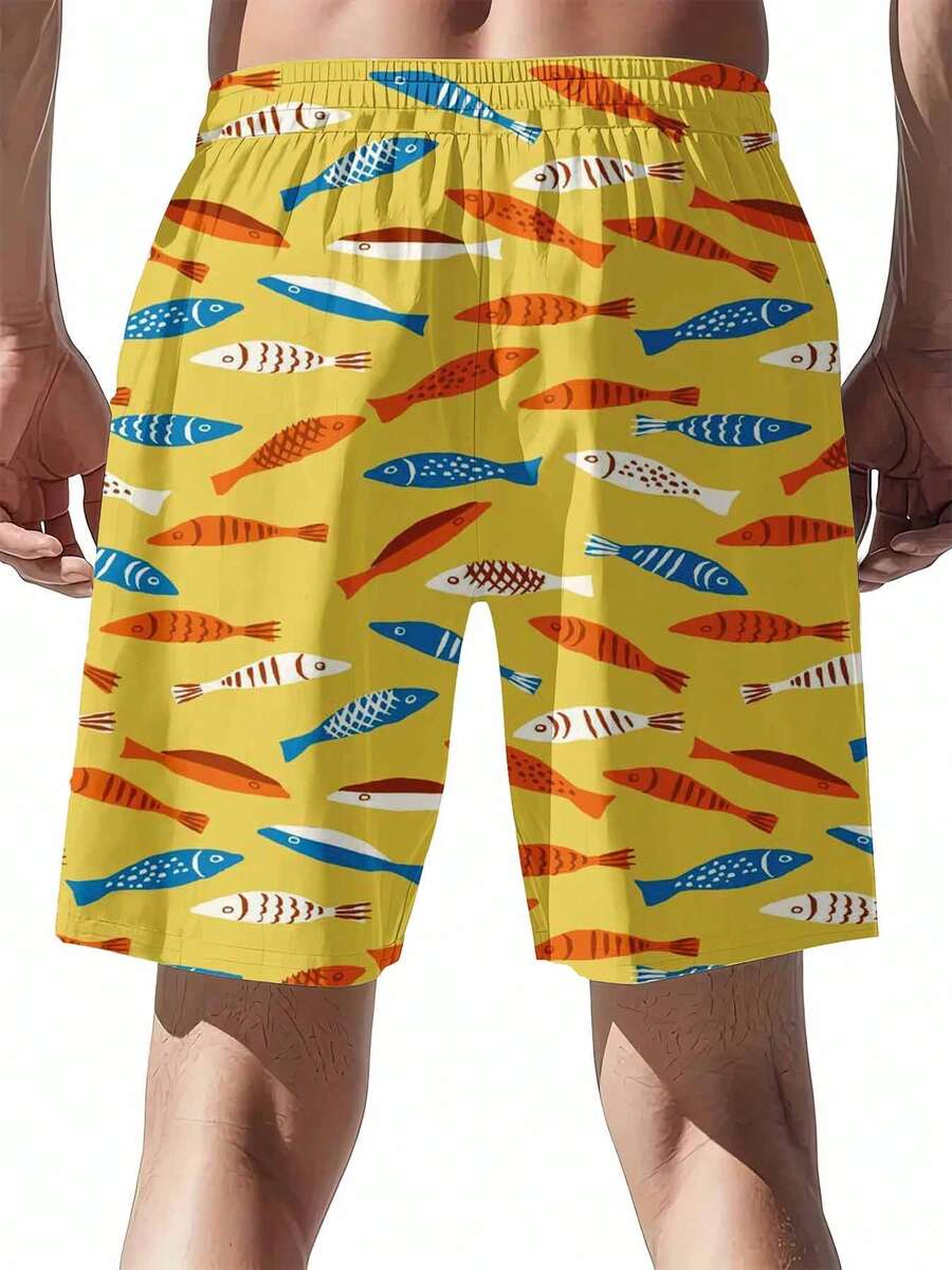 Colorful Fish Pattern Swim Tru – обзор и цена Swim Trunk Shorts