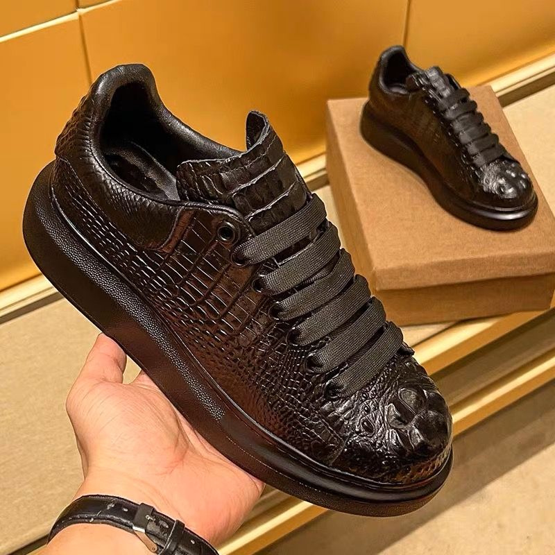 2025 summer crocodile print bl – обзор и цена Suede Loafers Men