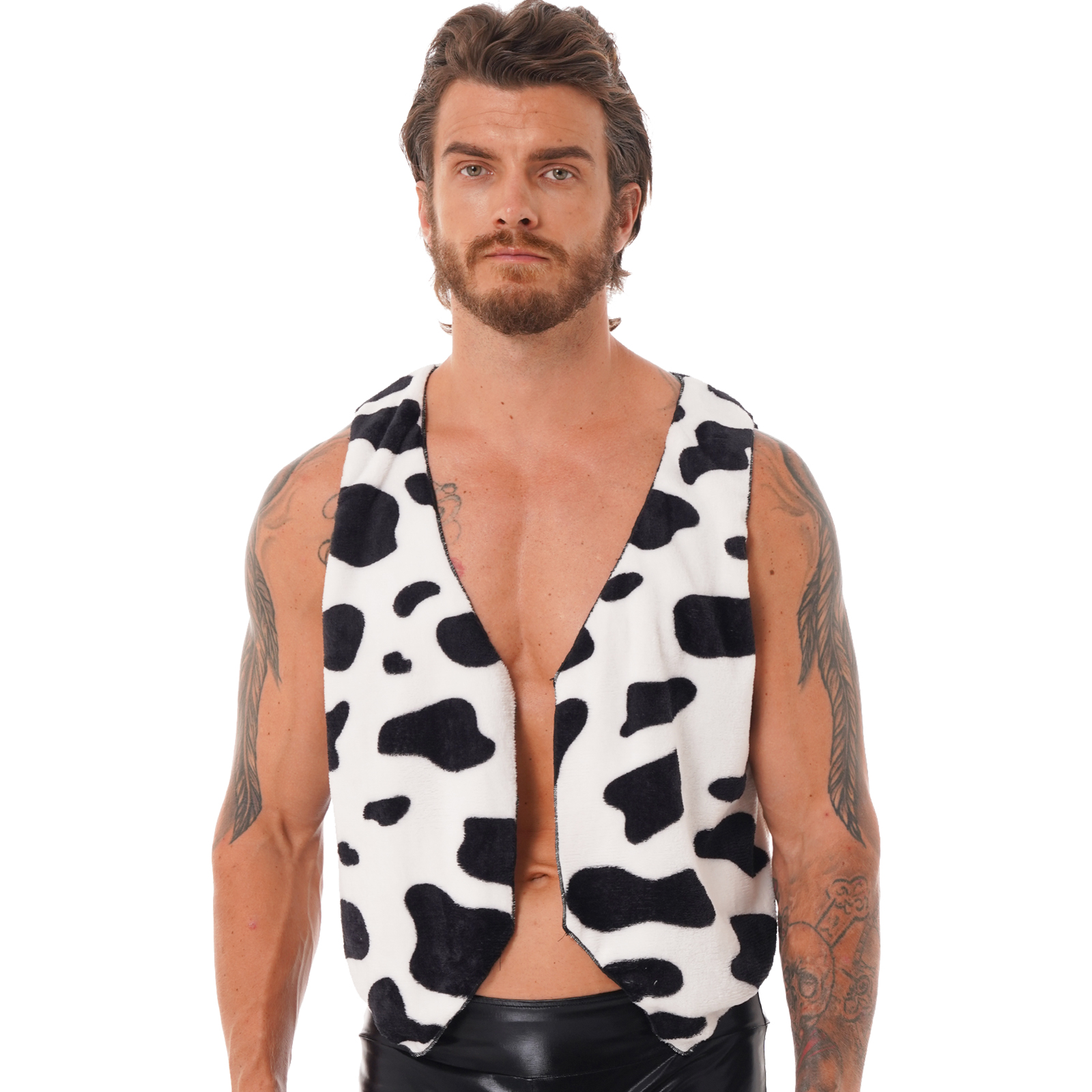 Men Cow Printed Vest Jacket Co – обзор и цена Mens Fashion Jumpers