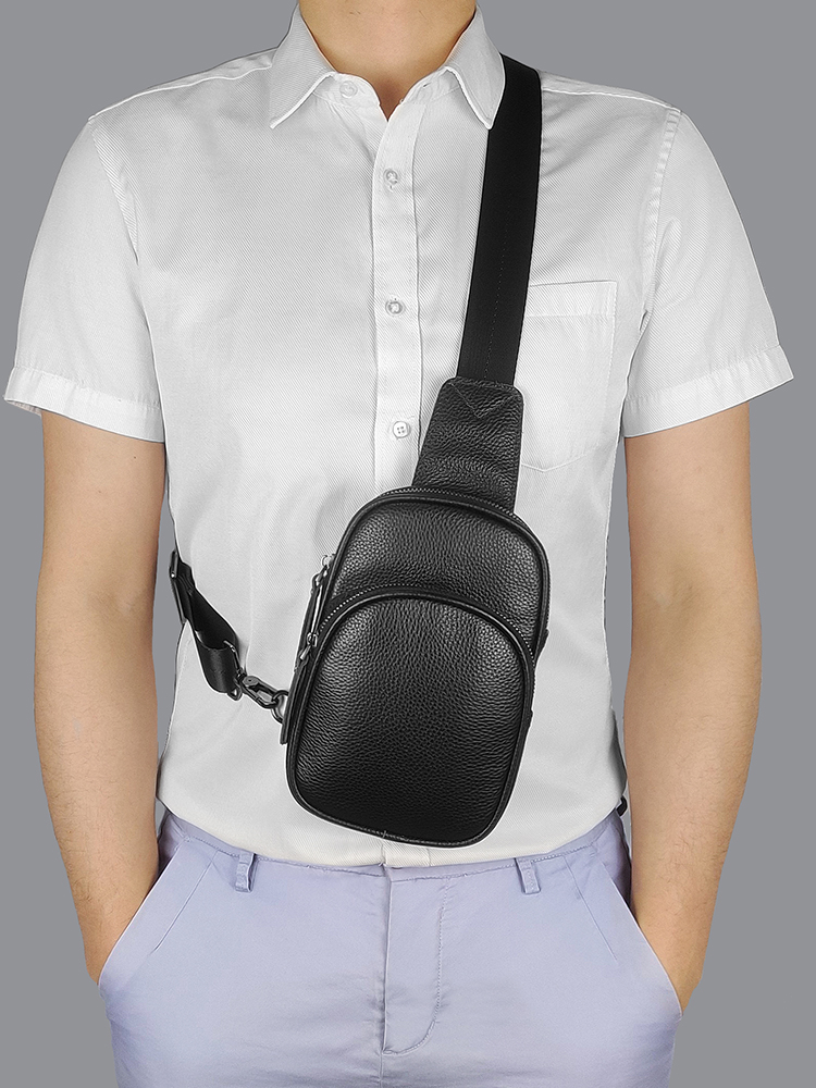 Genuine Leather Small Sling Ba – обзор и цена Fashion Harness Men