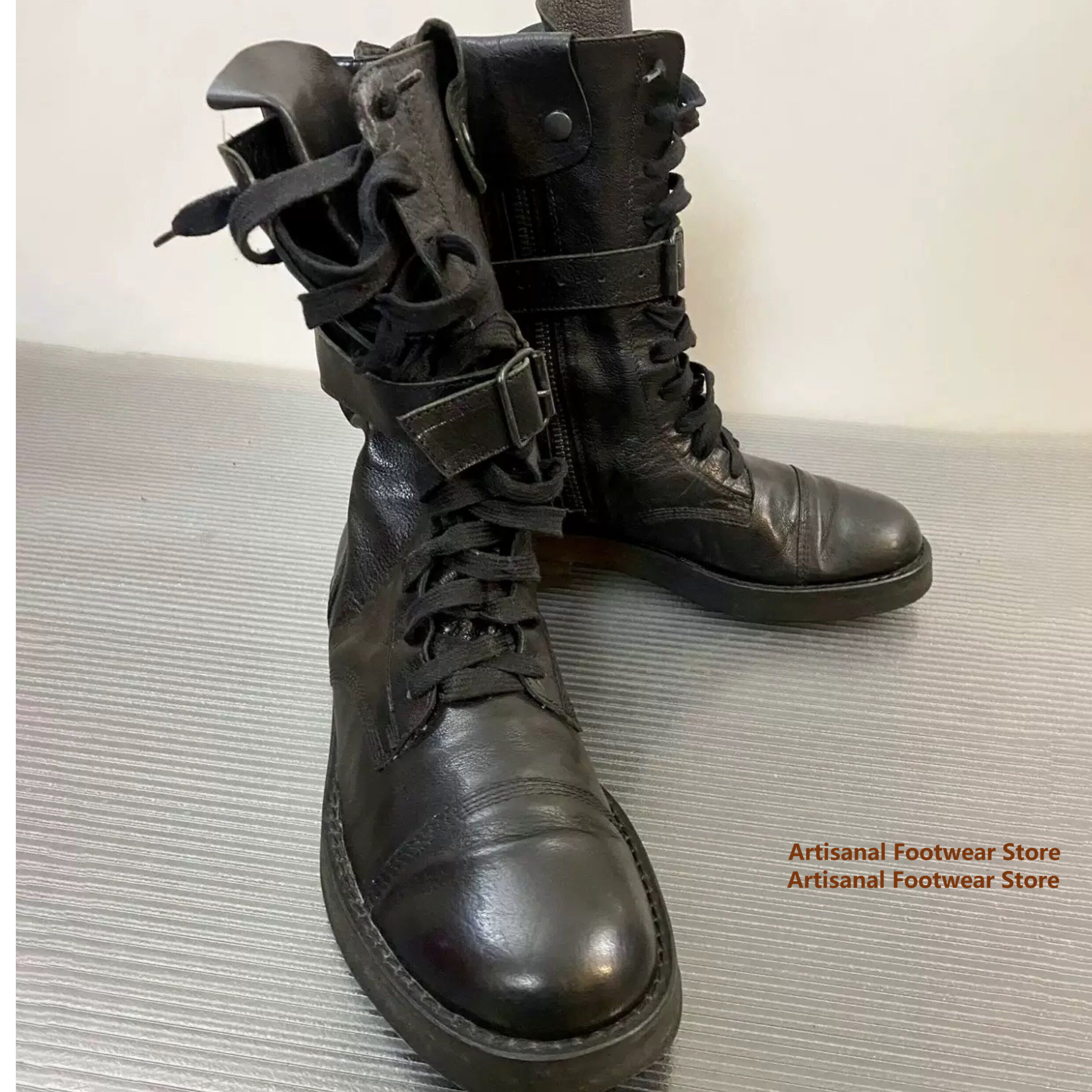 Black Leather Mid-Calf Men's B – обзор и цена Chelsea Boots Men