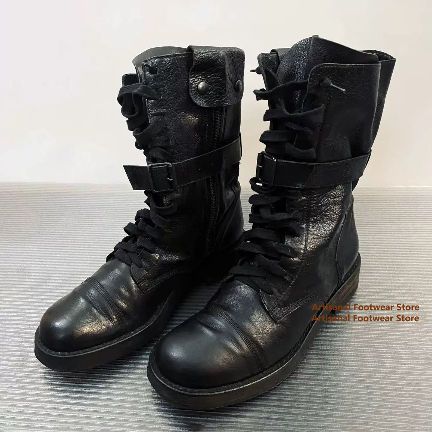 Black Leather Mid-Calf Men's B – обзор и цена Chelsea Boots Men