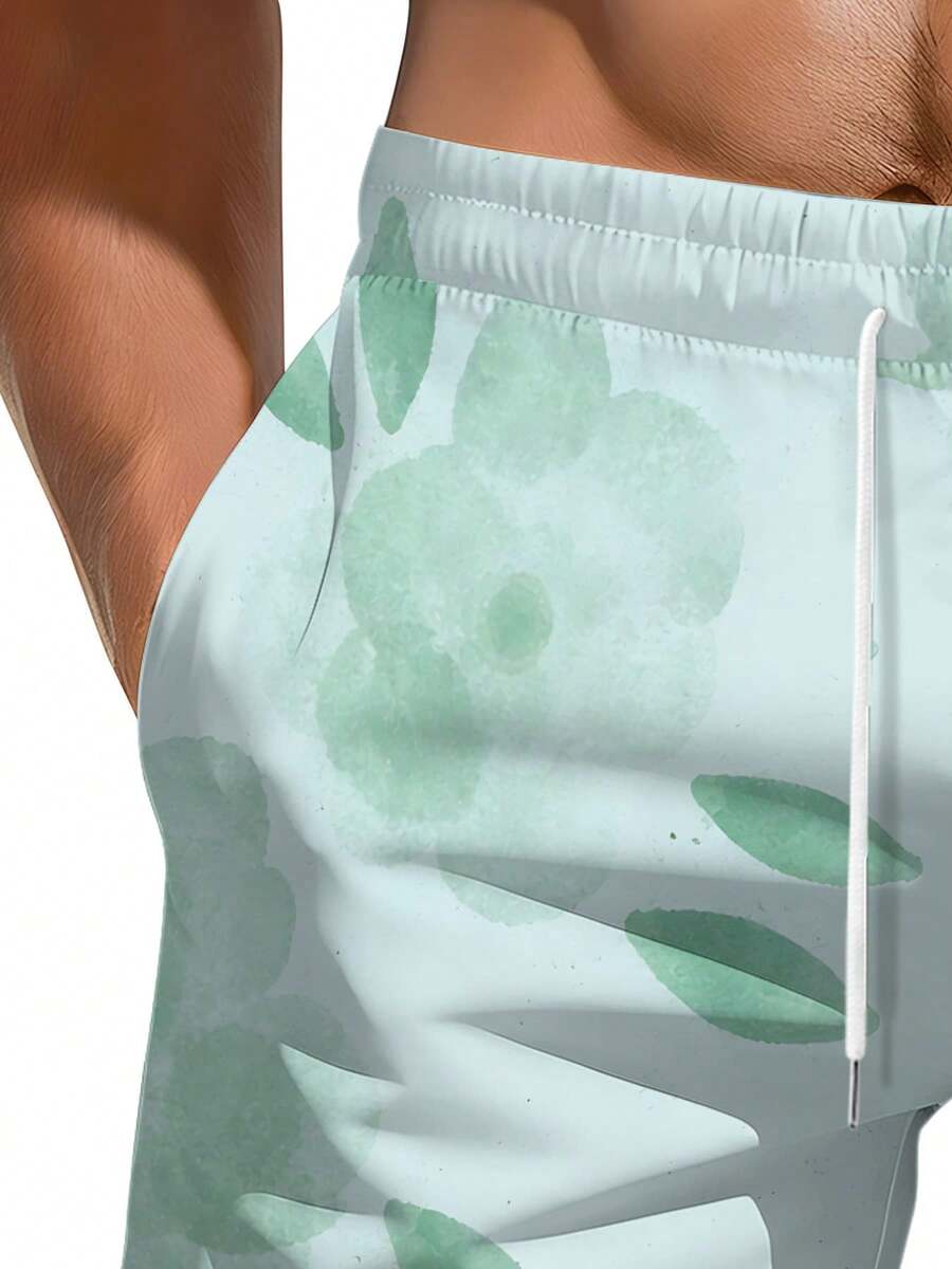 Mens Floral Print Beach Shorts – обзор и цена Swim Trunk Shorts