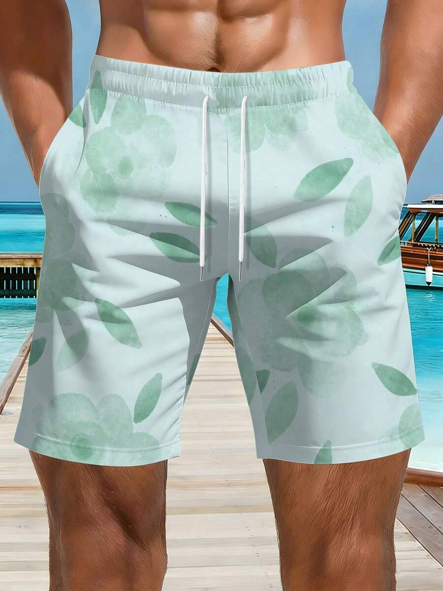 Mens Floral Print Beach Shorts – обзор и цена Swim Trunk Shorts