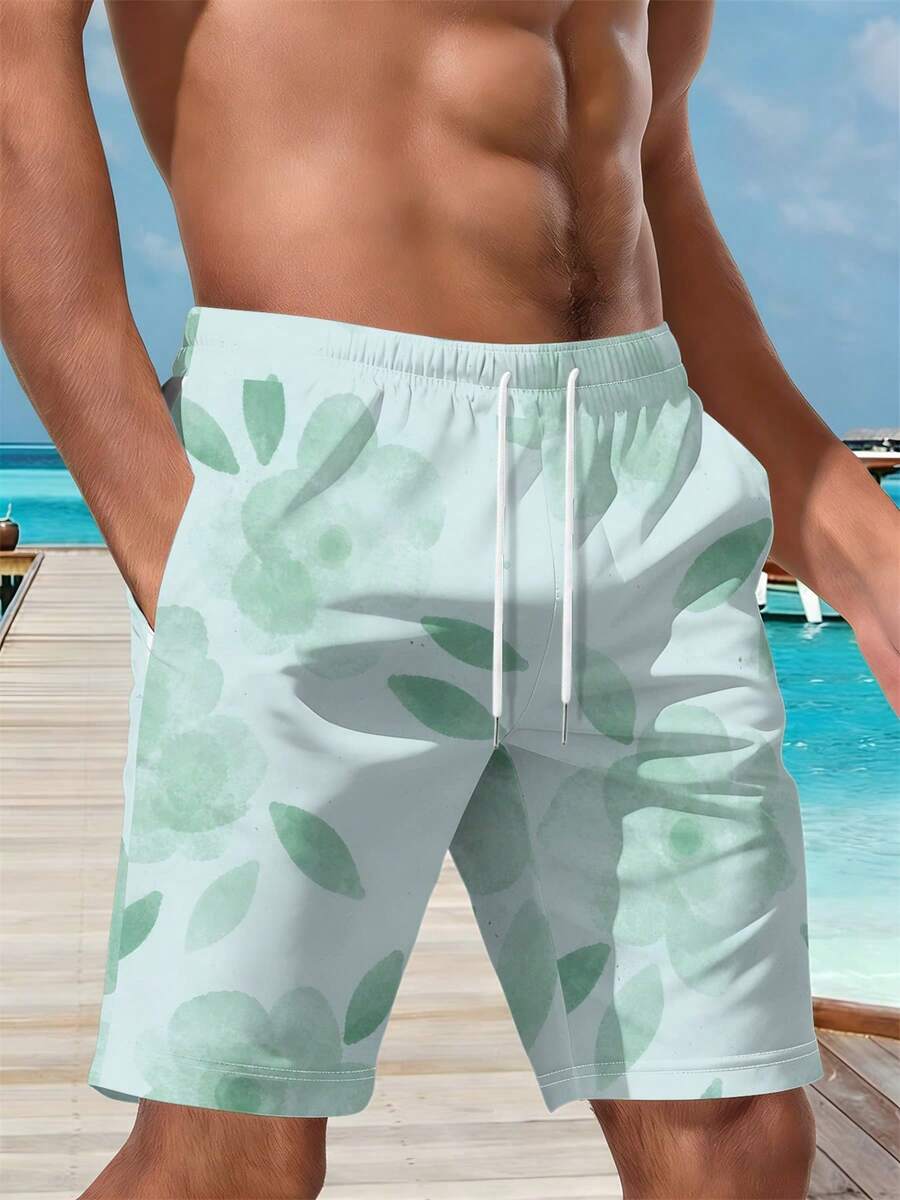 Mens Floral Print Beach Shorts – обзор и цена Swim Trunk Shorts