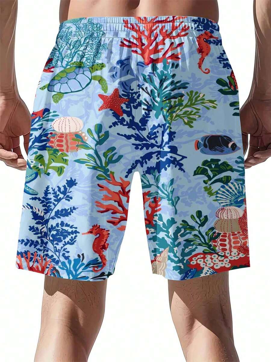 Mens Ocean Life Print Swim Tru – обзор и цена Swim Trunk Shorts