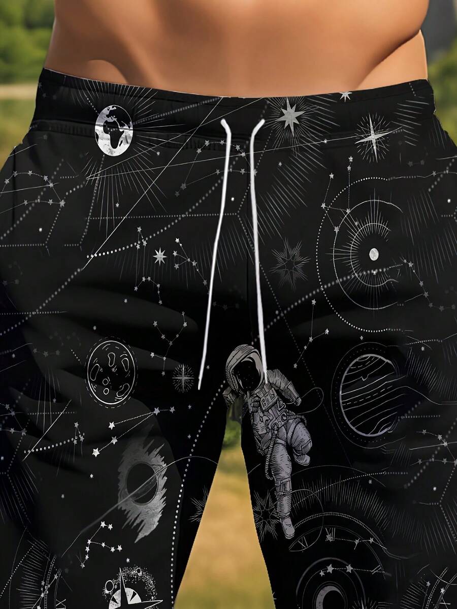 Mens 3D Space Astronaut Print  – обзор и цена Swim Trunk Shorts