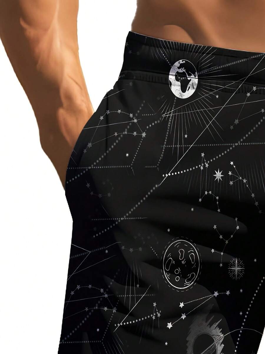 Mens 3D Space Astronaut Print  – обзор и цена Swim Trunk Shorts