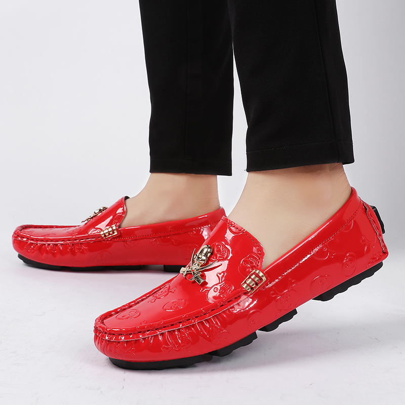 Men Quality Shoes Shine Skull  – обзор и цена Suede Loafers Men