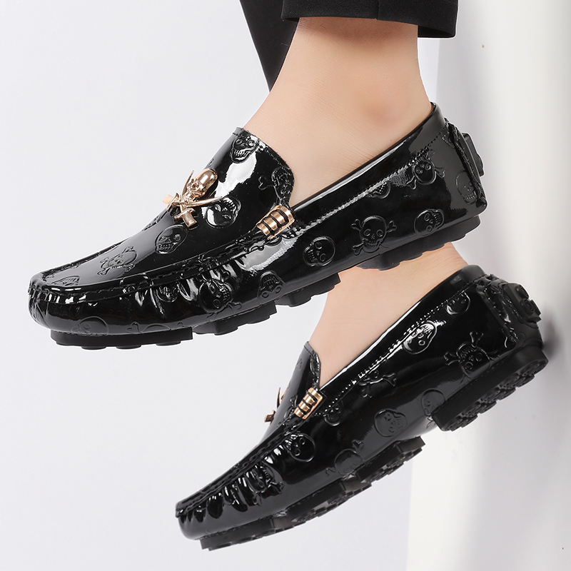 Men Quality Shoes Shine Skull  – обзор и цена Suede Loafers Men