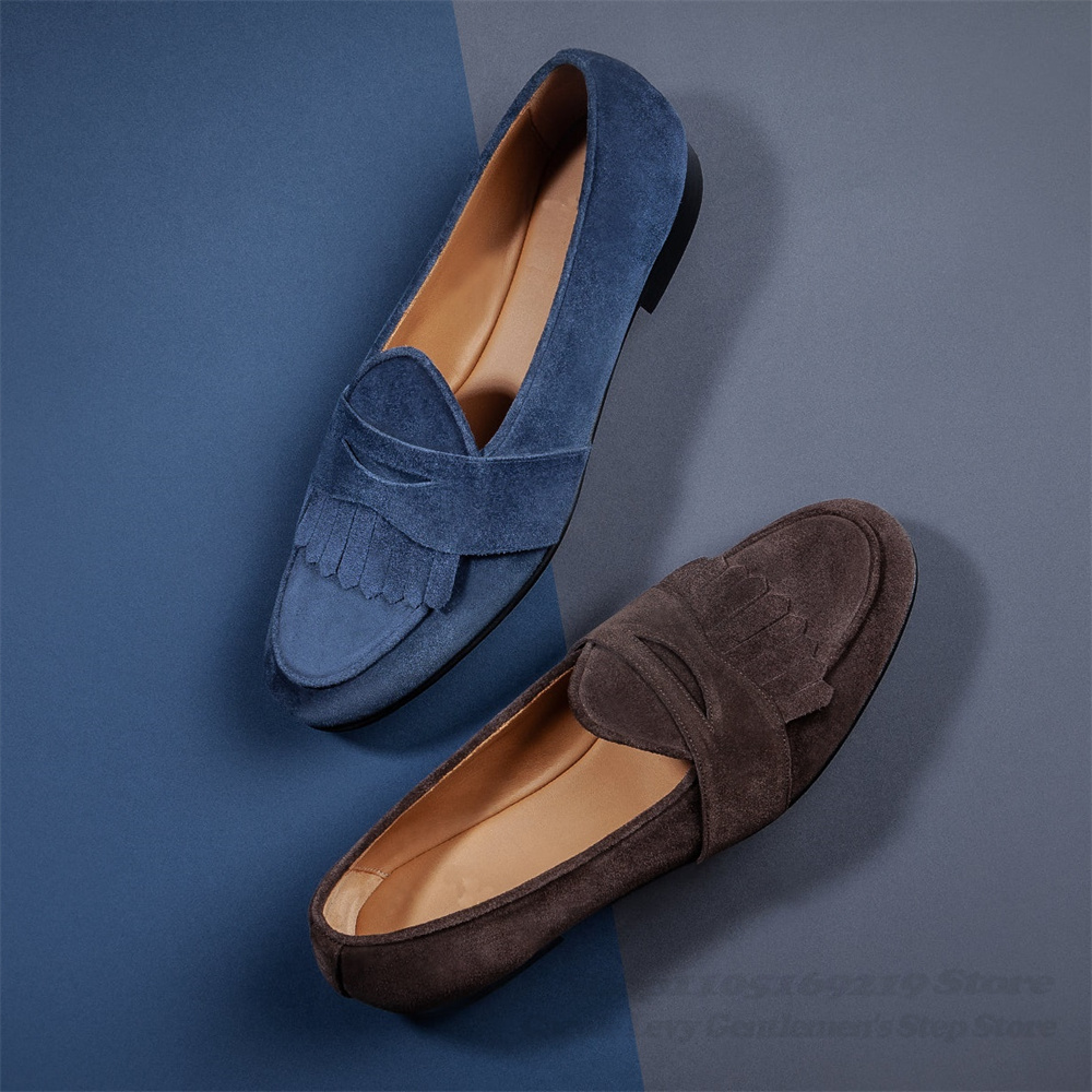 Navy Blue Suede Loafers Men Ro – обзор и цена Suede Loafers Men