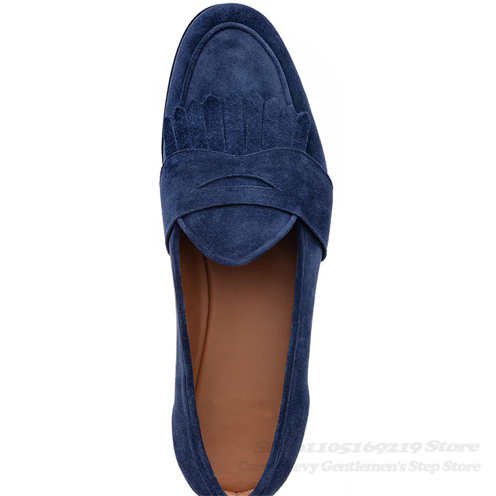 Navy Blue Suede Loafers Men Ro – обзор и цена Suede Loafers Men