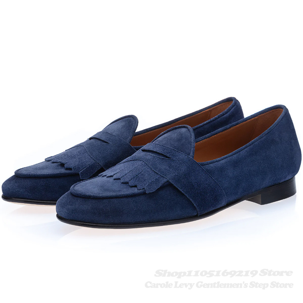 Navy Blue Suede Loafers Men Ro – обзор и цена Suede Loafers Men