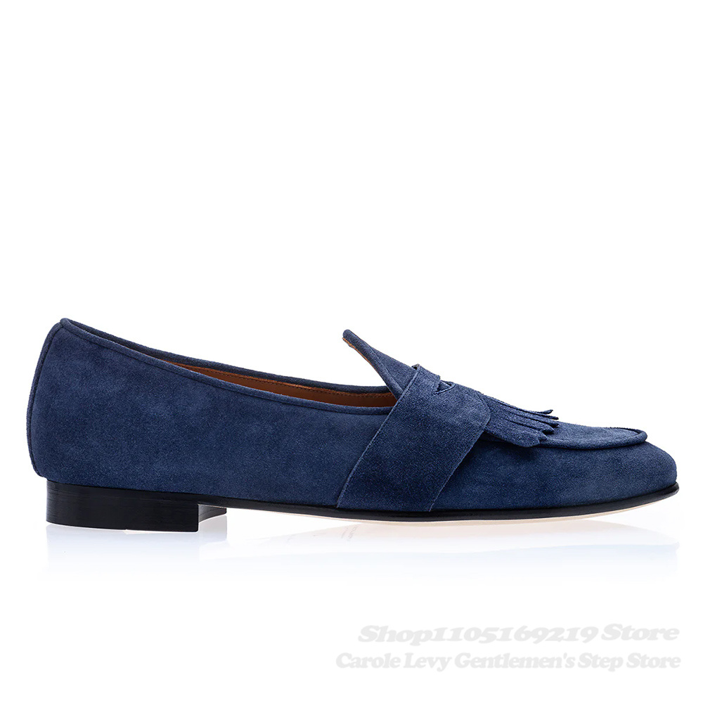 Navy Blue Suede Loafers Men Ro – обзор и цена Suede Loafers Men