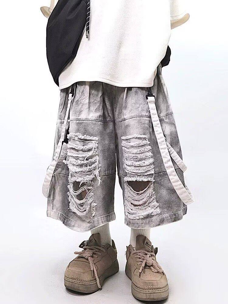 Retro Hip-hop Men's Ripped Jea – обзор и цена Men'S Fashion Jeans