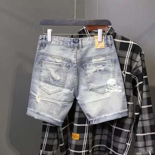 Summer Men's Worn Bead Hole Be – обзор и цена Men'S Fashion Jeans